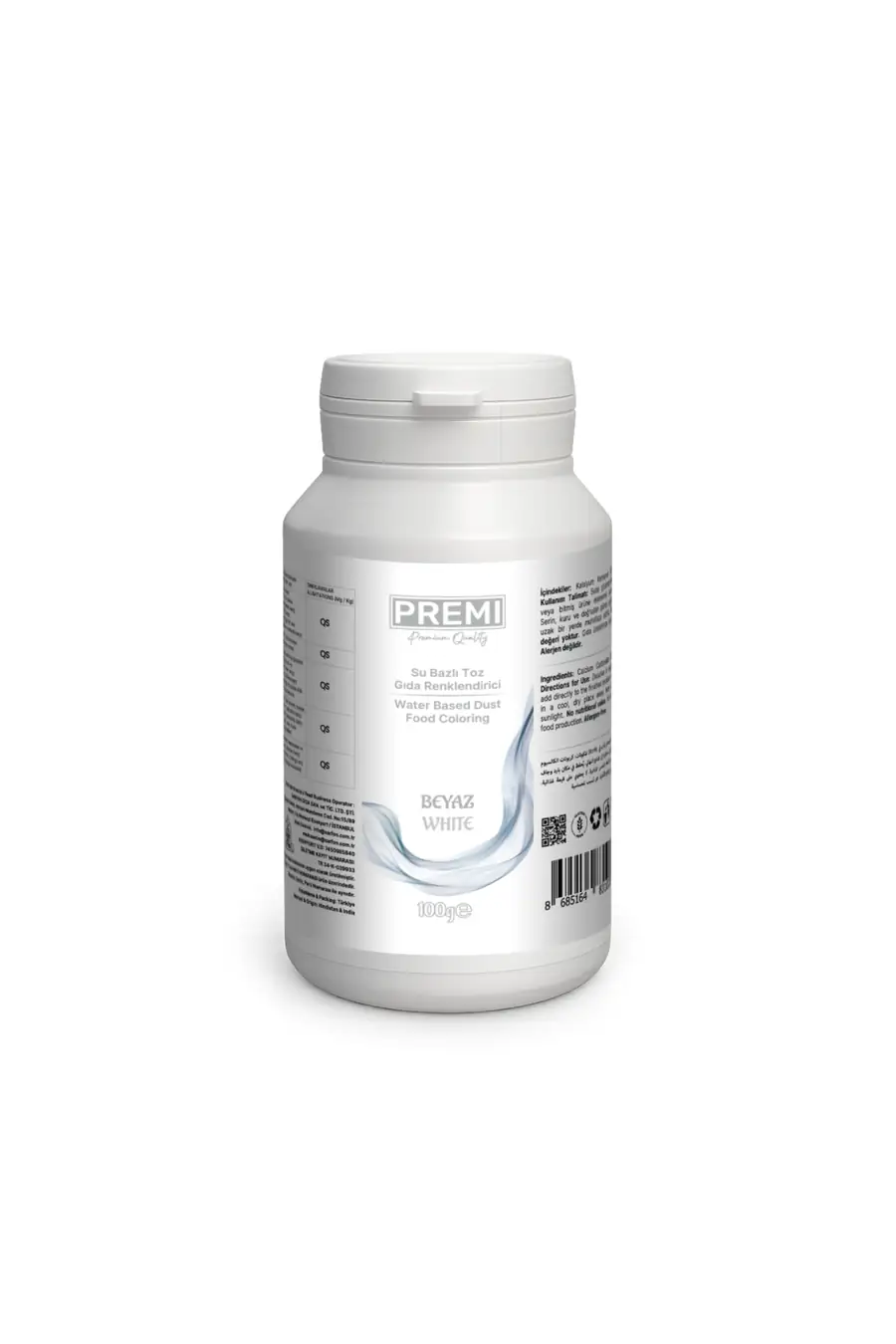 Premi Su Bazlı Toz Gıda Boyası Beyaz 100 g