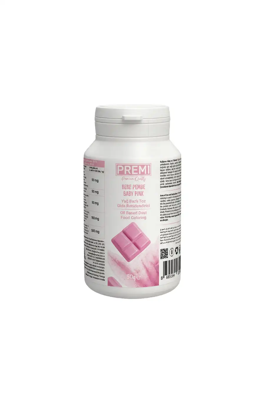 Premi Yağ Bazlı Toz Gıda Boyası Bebe Pembe 50 g