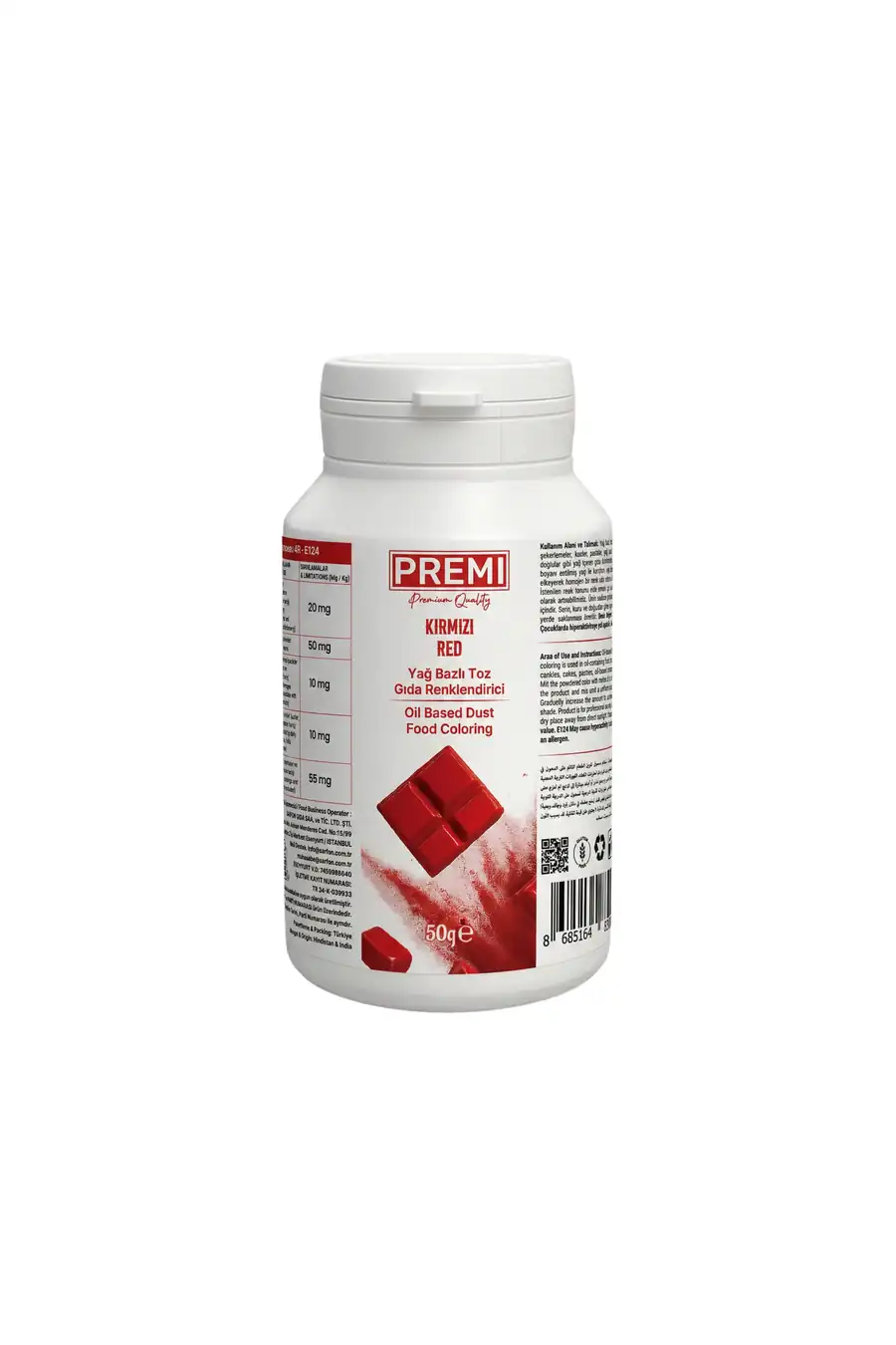 Premi Yağ Bazlı Toz Gıda Boyası Kırmızı 50 g